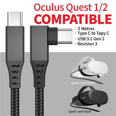 Overgangskabel USB-C for Oculus Quest 2 3 m