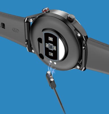 Smartklokke med biosensorbrikke Sort
