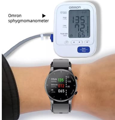 Smartklokke med biosensorbrikke Sort