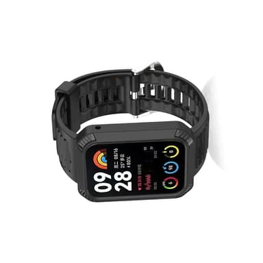 Klokkereim med beskyttende ramme for Xiaomi Band 8 Pro Sort