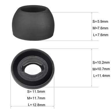 Hetter til ørepropper, TWS Samsung Galaxy Buds Pro, 6 par Sort