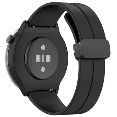 Klokke armbånd magnetisk spenne silikon Sort 20 mm