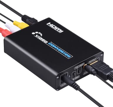 Omformer, AV og S-video til HDMI Sort