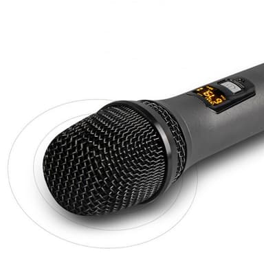 2 trådløse mikrofoner Bluetooth Reverb med Android-portkabel Sort