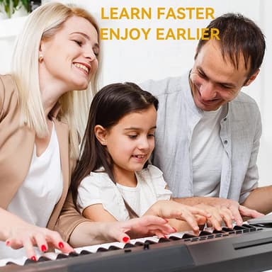 Avtakbare note-etiketter til piano og keyboard, 61 tangenter Flerfarget