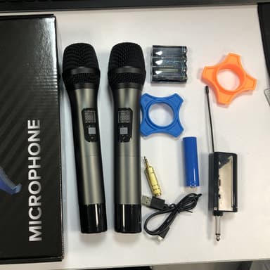 2 trådløse mikrofoner Bluetooth Reverb med Android-portkabel Sort