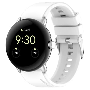 Silikonarmbåndsrem, som er kompatibel med Google Pixel Watch 1/2 Hvit