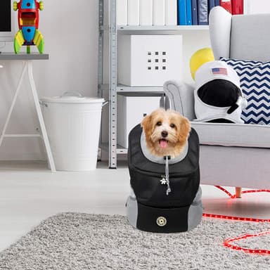 Ryggsekk for å bære hund (M) Svart
