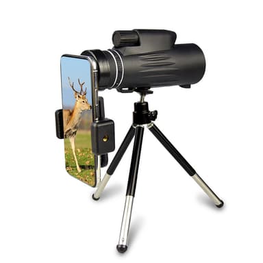 Monokulært teleskop 12×50 Zoom BAK4 Prism Sort