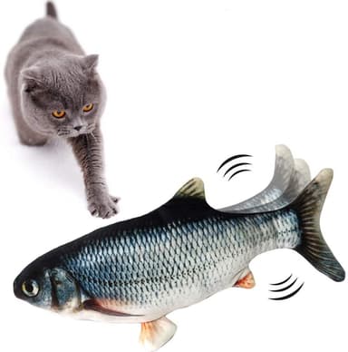 Interaktiv katteleke Splashing Fish, grå
