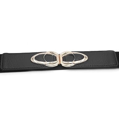 Fashion casual elastisk bredt belte Sort