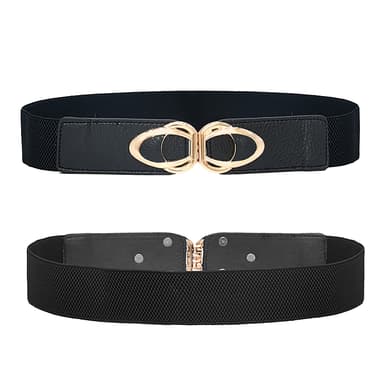 Fashion casual elastisk bredt belte Sort