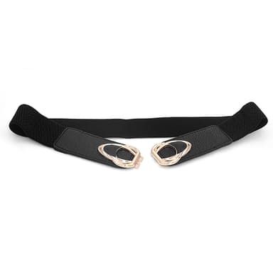 Fashion casual elastisk bredt belte Sort