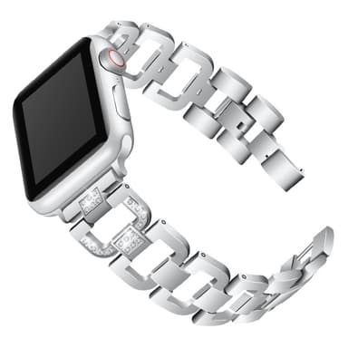 Smart klokkerem D-formet diamantklokkerem med klokkeramme for Fitbit Blaze Sølv