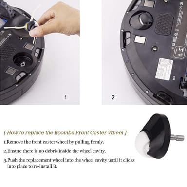 Forhjul til iRobot Roomba 500/600/700/880/980 i 2-pakning