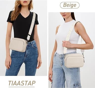 Crossbody-veske, skulderveske av kunstskinn Hvit