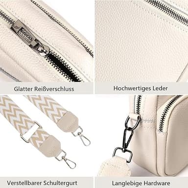 Crossbody-veske, skulderveske av kunstskinn Hvit