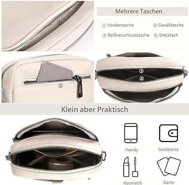 Crossbody-veske, skulderveske av kunstskinn Hvit
