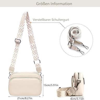 Crossbody-veske, skulderveske av kunstskinn Hvit