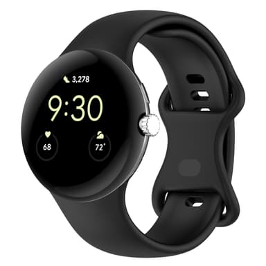 Store silikonklokkeremmer for menn som er kompatible med Google Pixel Watch 1/2 Sort