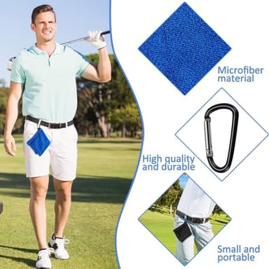 Håndkle for rengjøring av golfballer | Mikrofiber vaffelmønster Blå