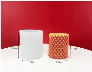 Lett form Små bobler silikon 7,5 cm Hvit