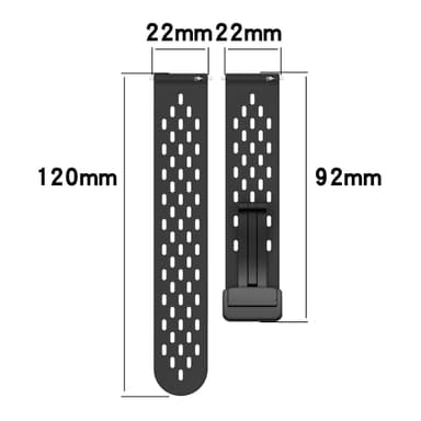 22 mm silikonklokkerem for Samsung Galaxy Watch 3 45 mm/Galaxy Watch 46 mm Sort