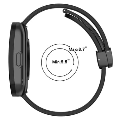 22 mm silikonklokkerem for Samsung Galaxy Watch 3 45 mm/Galaxy Watch 46 mm Sort