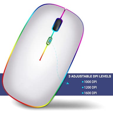 Trådløs datamus med Bluetooth / wifi Sølv
