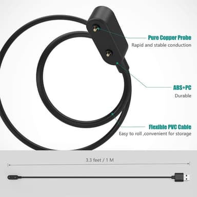 Ladekabel til Huawei Watch Fit / Honor / Band / 4X ABS USB svart