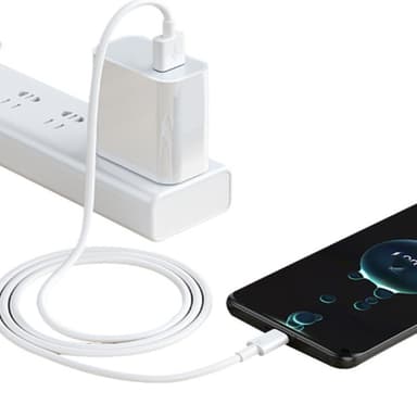 Superrask ladekabel USB-C 66W 6A, Kompatibel med Huawei, Xiaomi Hvit 1 m