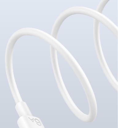 Superrask ladekabel USB-C 66W 6A, Kompatibel med Huawei, Xiaomi Hvit 1 m