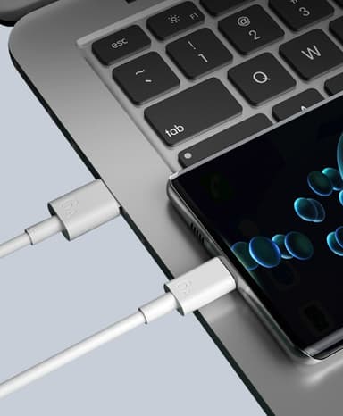 Superrask ladekabel USB-C 66W 6A, Kompatibel med Huawei, Xiaomi Hvit 1 m