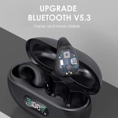 Trådløse ørepropper med klips Bluetooth 5.3 Hvit