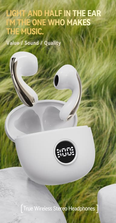 Trådløse in-ear-hodetelefoner med Bluetooth 5.3, støyreduksjon og ladeveske Rosa