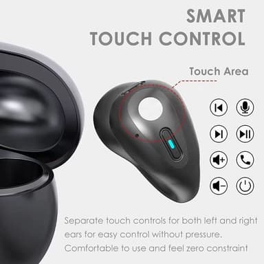 Trådløse ørepropper med klips Bluetooth 5.3 Hvit