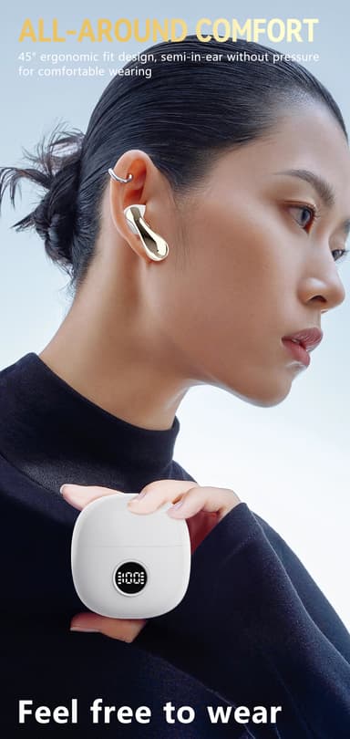 Trådløse in-ear-hodetelefoner med Bluetooth 5.3, støyreduksjon og ladeveske Rosa