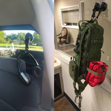 Fire kroker med sugeplugg og trekantspenne for bobil/biltelt/camping Sort