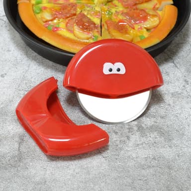 Pizzakutterhjul, pizzaskjærer med beskyttende bladdeksel