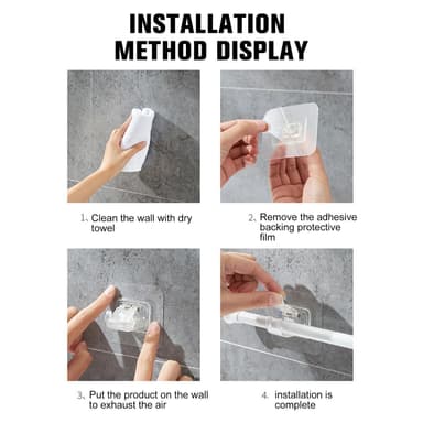 Selvklebende holder for gardinstang 2-pakning Gjennomsiktig