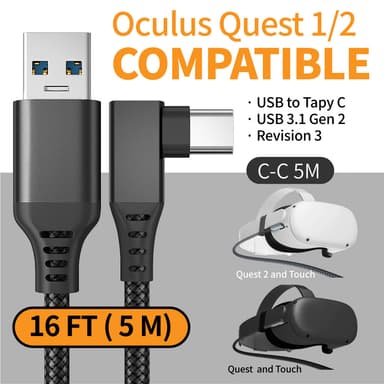 Overgangskabel Oculus Quest 2 USB-C / USB-A 5 m