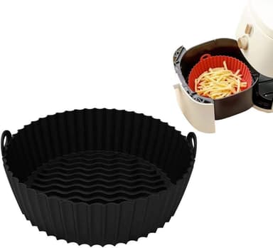 Silikonskål for Air Fryer Sort 19 cm