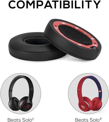 Øreputer til Beats Solo 2/3 kunstskinn 1 par Sort