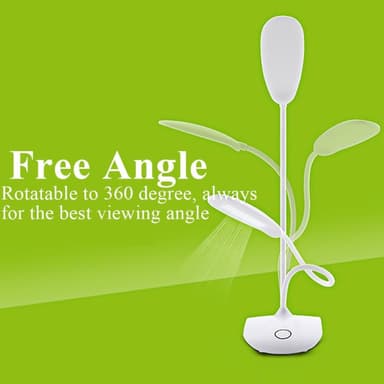 Bordlampe som kan roteres og dimmes, med USB (LED) - hvit