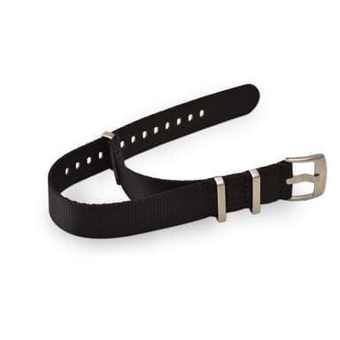 Nylon lerretsrem med pinnespenne i rustfritt stål, egnet for DW-klokker Sort S