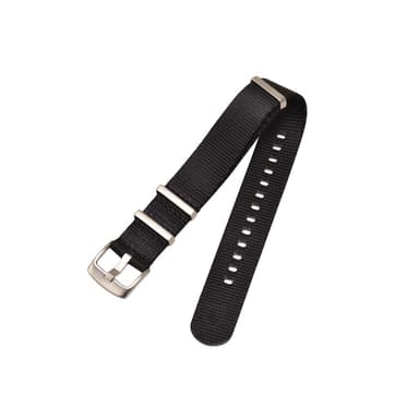 Nylon lerretsrem med pinnespenne i rustfritt stål, egnet for DW-klokker Sort S