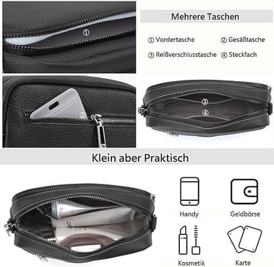 Crossbody-veske, skulderveske av kunstskinn Sort