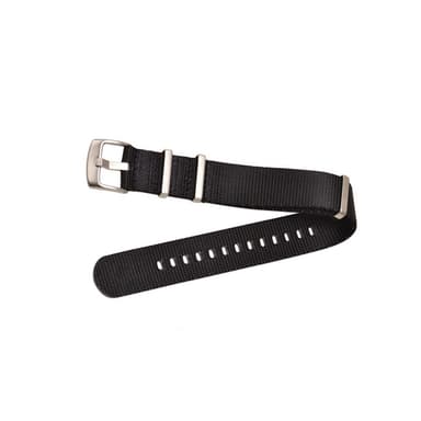 Nylon lerretsrem med pinnespenne i rustfritt stål, egnet for DW-klokker Sort S