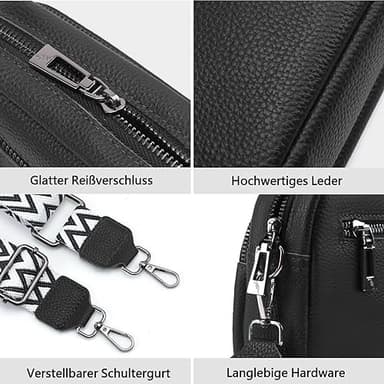 Crossbody-veske, skulderveske av kunstskinn Sort