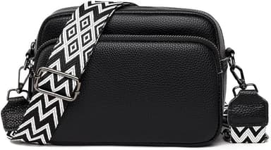 Crossbody-veske, skulderveske av kunstskinn Sort